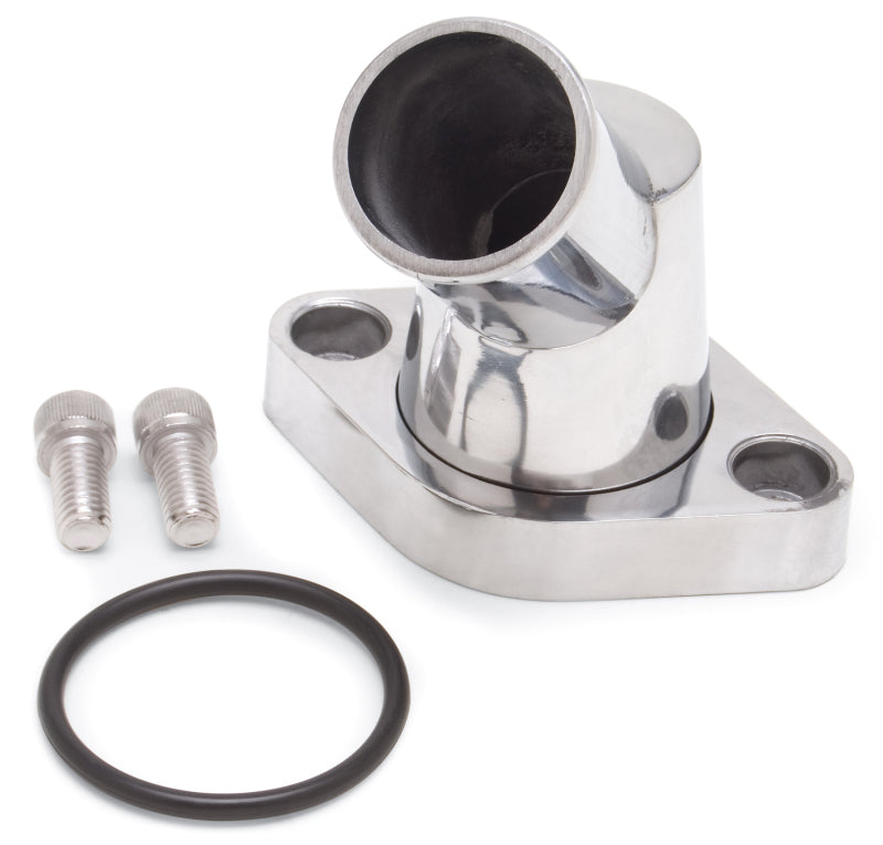 Edelbrock Waterneck Sbc/BBC 45-Degree Two-Piece Cast SwIVel Polished 4817 4817 Photo - Primary