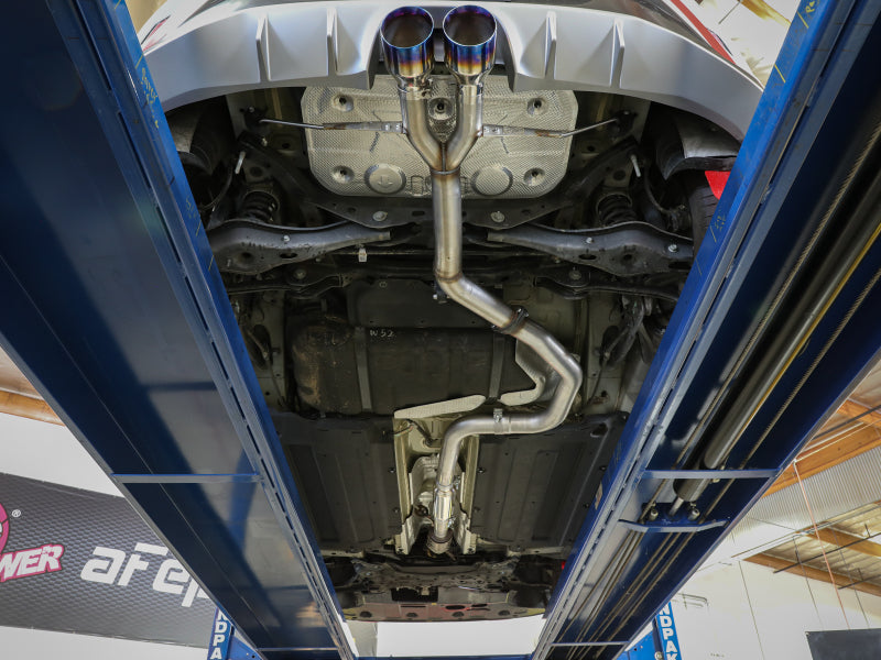 aFe Takeda Exhaust Cat-Back 19-20 Hyundai Veloster 304SS Black Dual Tips Exhaust 49-37011-B 49-37011-B Photo - Mounted