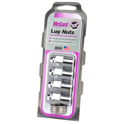 McGard Hex Lug Nut (Reg. Shank - .746in.) 1/2-20 / 13/16 Hex / 1.65in. Length (4-Pack) - Chrome 61000 61000 Photo - in package