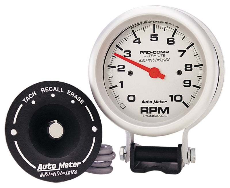 Autometer Ultra Lite 3 3/4in Silver Tach 10000 RPM ATM6604 6604 Photo - Primary