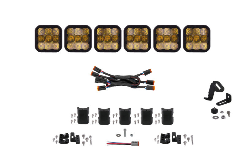 Diode Dynamics SS5 Pro Universal CrossLink 6-Pod Lightbar - Yellow Combo DD7245 DD7245 Photo - Primary