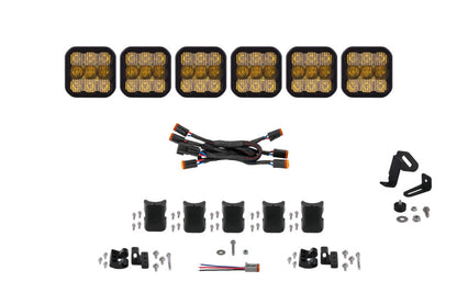 Diode Dynamics SS5 Pro Universal CrossLink 6-Pod Lightbar - Yellow Combo DD7245 DD7245 Photo - Primary