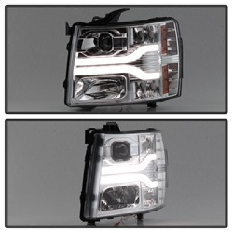 Spyder Chevy Silverado 1500 07-13 Version 3 Projector Headlights - Chrome PRO-YD-CS07V3-LBDRL-C 5083616 5083616 Photo - Unmounted