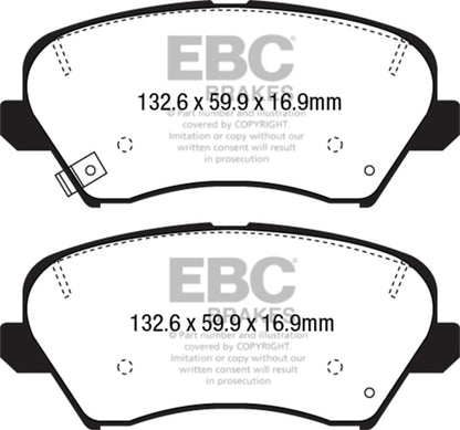 EBC 2017 Hyundai Elantra Gt 2.0L Redstuff Front Brake Pads DP32232C DP32232C Photo - Primary