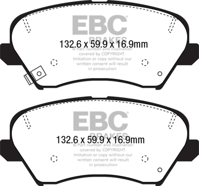EBC 2017 Hyundai Elantra GT 2.0L Yellowstuff Front Brake Pads DP42232R DP42232R Photo - Primary