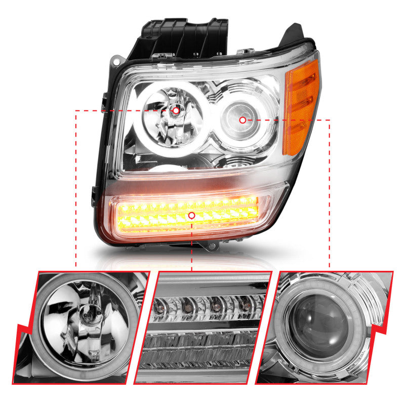 Anzo 2007-2012 Dodge Nitro Projector Headlights w/ Halo Chrome (CCFL) G2 111144 User 3