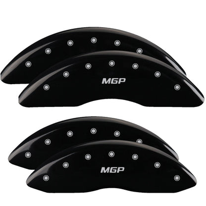 MGP 4 Caliper Covers Engraved Front & Rear MGP Black finish silver ch 13083SMGPBK 13083SMGPBK Photo - Primary
