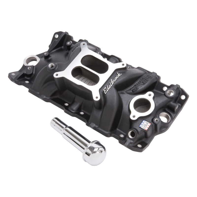 Edelbrock Intake Manifold Performer EPS SBC w/Oil Fill Tube & Breather Black 27033 Photo - Primary