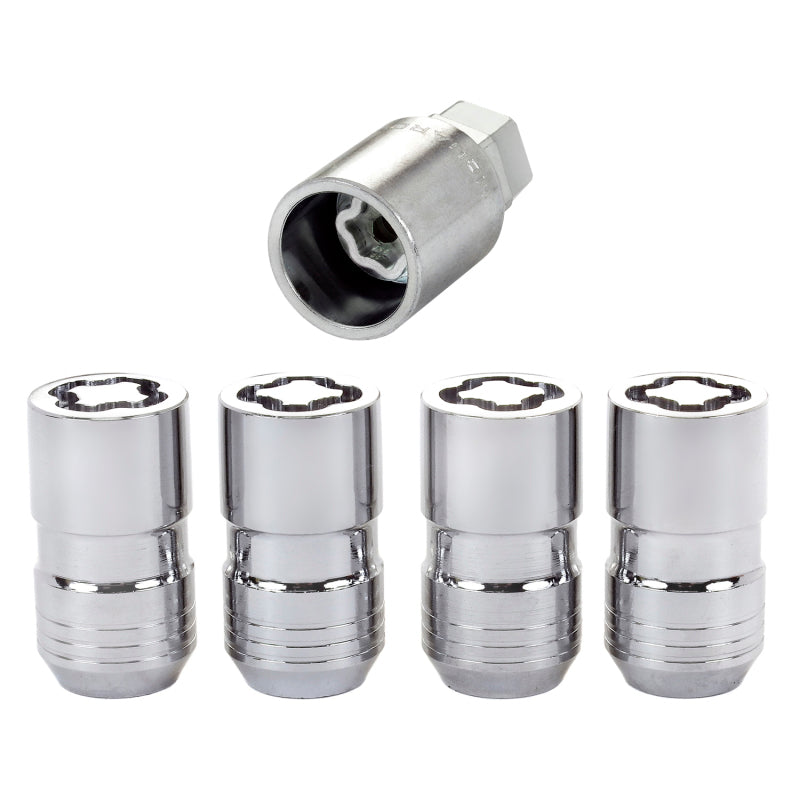 McGard Wheel Lock Nut Set - 4pk. (Cone Seat) M14X1.5 / 21mm & 22mm Dual Hex / 1.639in. L - Chrome 24215 24215 Photo - out of package