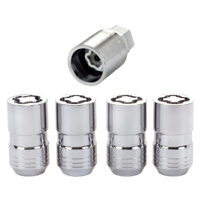 McGard Wheel Lock Nut Set - 4pk. (Cone Seat) M14X1.5 / 21mm & 22mm Dual Hex / 1.639in. L - Chrome 24215 24215 Photo - out of package