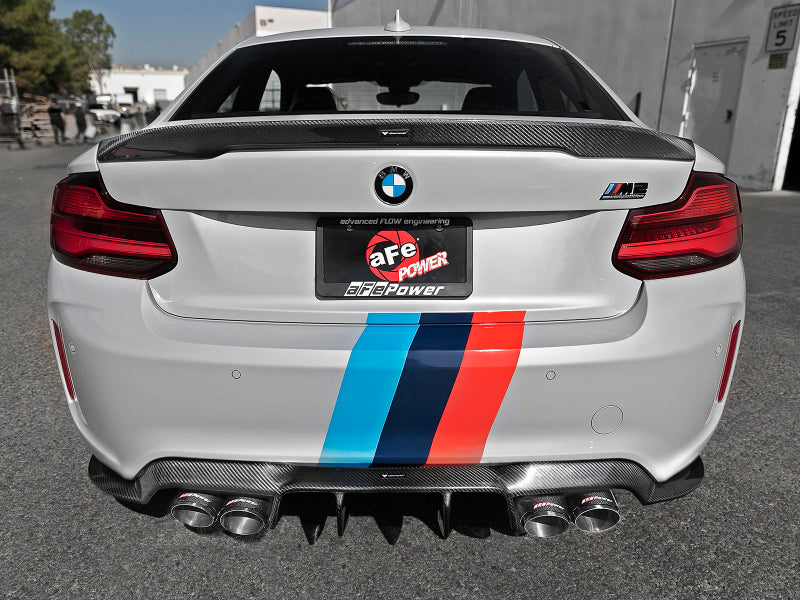 aFe MACHForce XP Exhausts Cat-Back SS 19-21 BMW M2 Competition L6-3.0L w/Carbon Fiber Tips 49-36350-C 49-36350-C Photo - Mounted