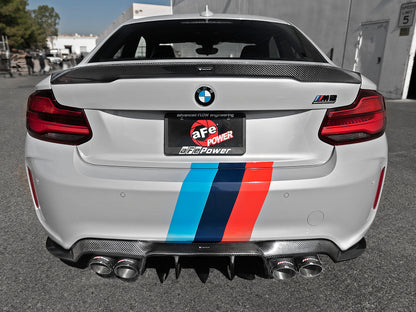 aFe MACHForce XP Exhausts Cat-Back SS 19-21 BMW M2 Competition L6-3.0L w/Carbon Fiber Tips 49-36350-C 49-36350-C Photo - Mounted