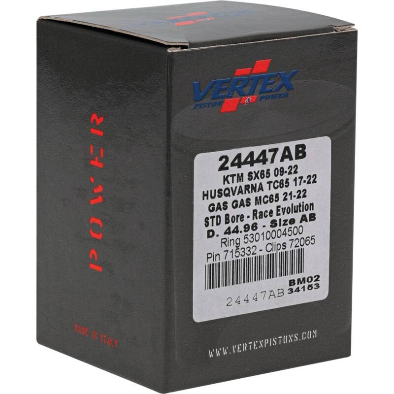 Vertex Pistons Vertex Piston 09-24 KTM 65 SX 65cc Cast Race Evolution Piston Kit 24447AB 24447AB Photo - Primary