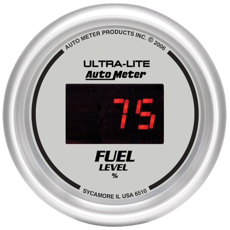 Autometer 2-1/16" Fuel Level, Programmable 0-280 ?, Dig. Silver 6510 Photo - Primary