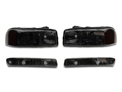 Raxiom 99-06 GMC Sierra 1500 Axial Series OEM Crystal Rep Headlights- Chrome Housing- Smoked Lens S518304 S518304 Photo - Primary
