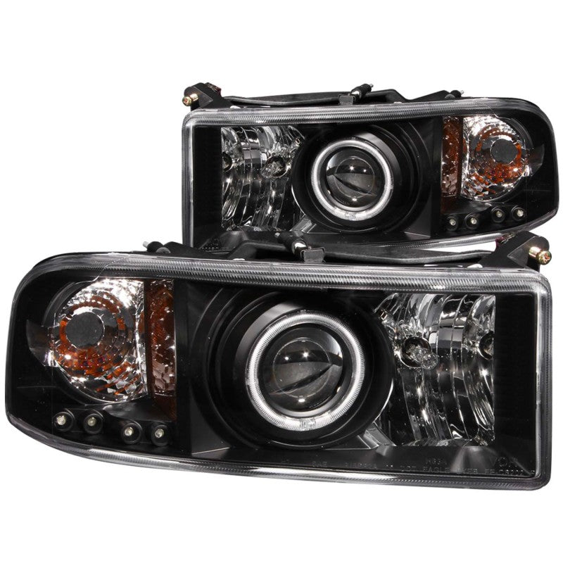 Anzo 1994-2001 Dodge Ram Projector Headlights w/ Halo Black 111065 Photo - Primary