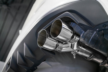 MBRP 15-19 Subaru WRX 2.0L/STI 2.5L 2.5in Dual Split Rear Exit w/ 3.5in CF Tips - T304 S48013CF S48013CF Photo - Close Up