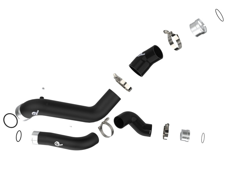 aFe BladeRunner Black Intercooler Hot & Cold Side Tubes Combo 19-20 GM Trucks 1500 L4-2.7L (t) 46-20424-B 46-20424-B Photo - Unmounted