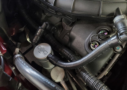 J&L 11-17 Ford Mustang V6 Passenger Side Oil Separator 3.0 V2 - Clear Anodized 3050P-C 3050P-C Photo - Mounted
