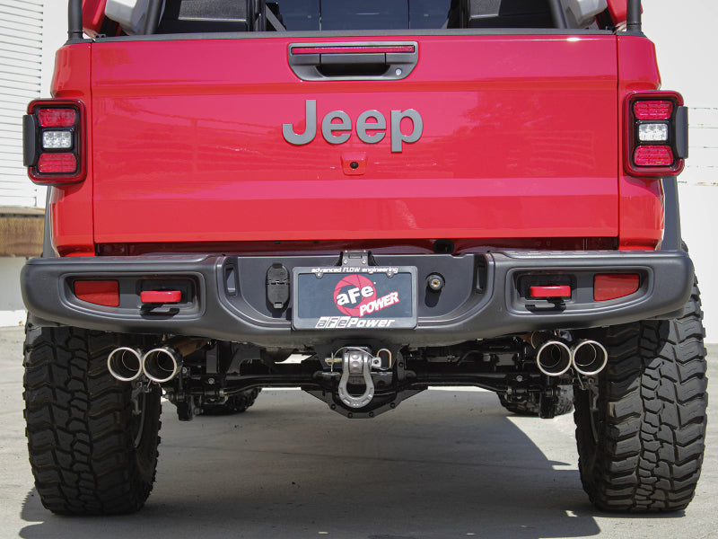 aFe Vulcan Series 3in-2-1/2in 304 SS Cat-Back 2020 Jeep Gladiator (JT) V6-3.6L w/ Polished Tips 49-38084-P 49-38084-P Photo - Mounted