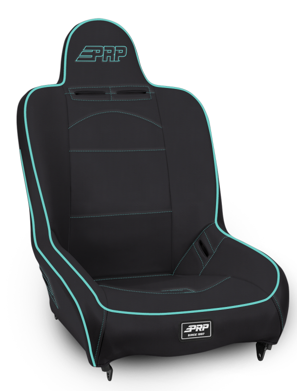 PRP Seats PRP Premier High Back Suspension Seat- Black/Teal Vinyl A100110-201-238 A100110-201-238 Photo - Primary