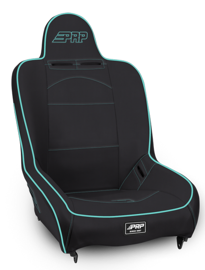 PRP Seats PRP Premier High Back Suspension Seat- Black/Teal Vinyl A100110-201-238 A100110-201-238 Photo - Primary