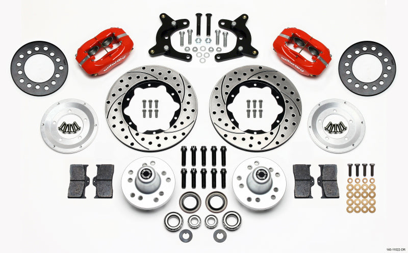 Wilwood FDL Front Kit, 11.00", Drilled, Red, 62-72 CDP A Body - 9" Drum 140-11022-DR Photo - Primary