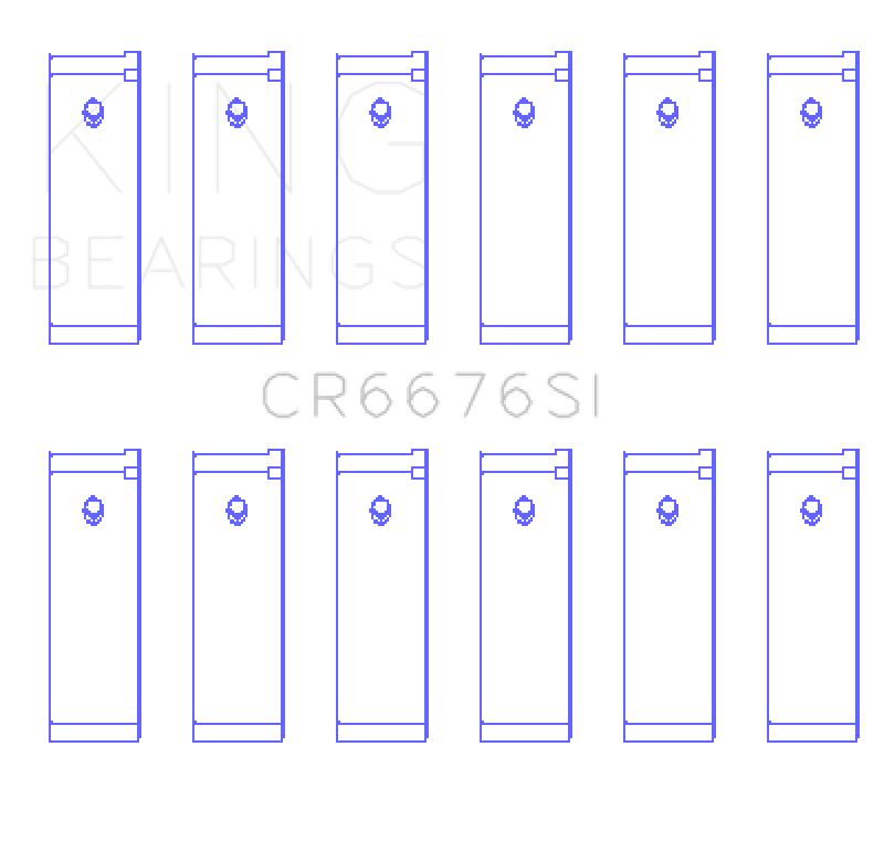 King Engine Bearings Nissan Rb30/Vg30 (Size +0.75mm) Connecting Rod Bearing Set CR6676SI0.75 CR6676SI0.75 Photo - Primary