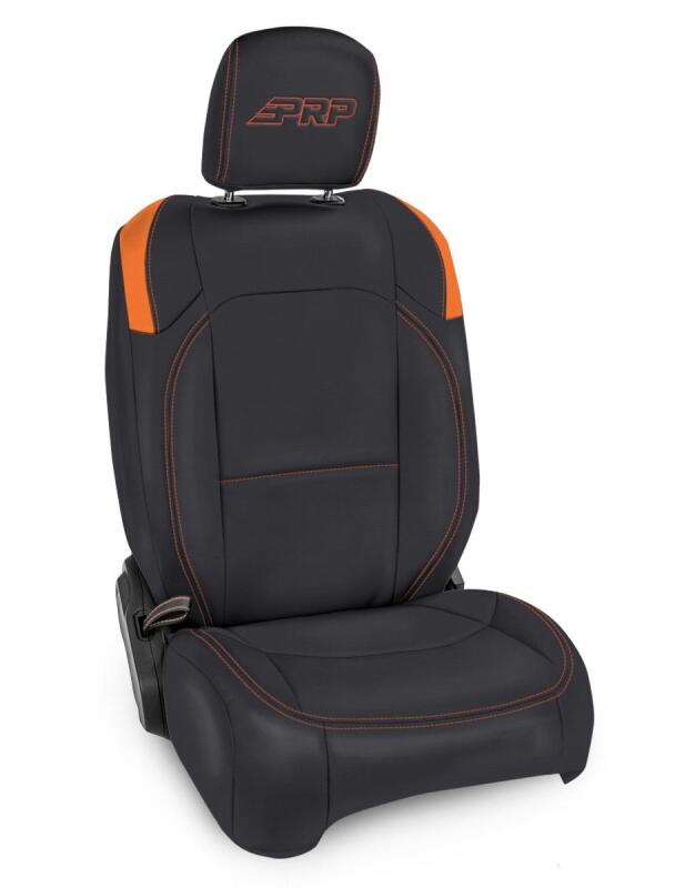 PRP Seats PRP Jeep Wrangler JL Front Seat Covers Jeep Gladiator JT- with Molle Back (Pair) - Black/Orange B040-07 B040-07 Photo - Primary