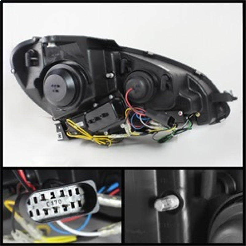 Spyder Mercedes Benz W204 C-Class 12-13 Projector Halogen Model- DRL Blk PRO-YD-MBW20412-DRL-BK 5074249 5074249 Photo - Primary
