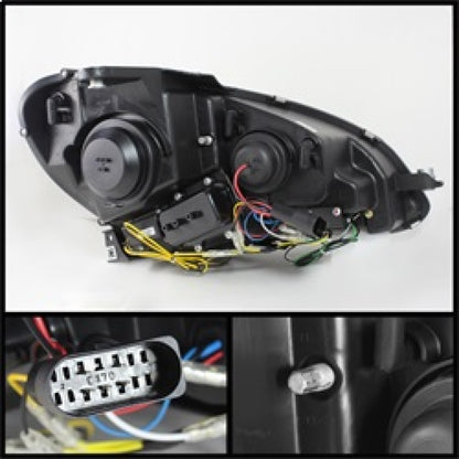Spyder Mercedes Benz W204 C-Class 12-13 Projector Halogen Model- DRL Blk PRO-YD-MBW20412-DRL-BK 5074249 5074249 Photo - Primary