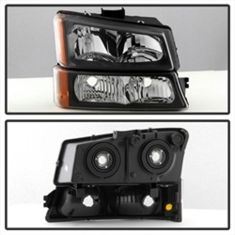 SPYDER Xtune Chevy Silverado 2500HD 03-06 Crystal Headlights w/ Bumper Lights Black HD-JH-CSIL03-AM-BK-SET 5069801 5069801 Photo - Unmounted