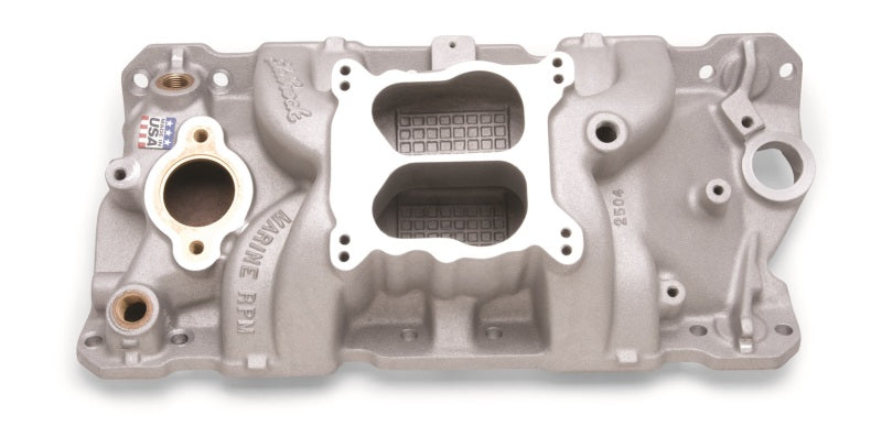 Edelbrock RPM Q-Jet Marine, SBC 23-Degree, 1955-1986, Manifold, with Brass 2504 Photo - Unmounted
