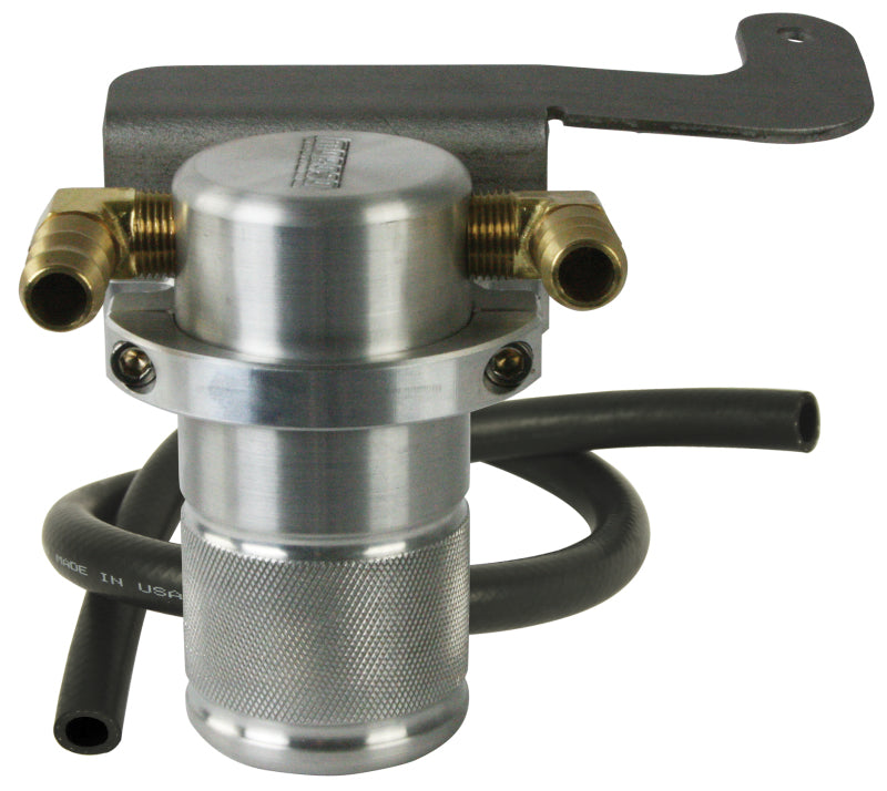 Moroso 11-14 Ford Mustang GT (w/Roush Supercharger) Air/Oil Separator Catch Can - Billet Aluminum 85604 85604 Photo - Primary