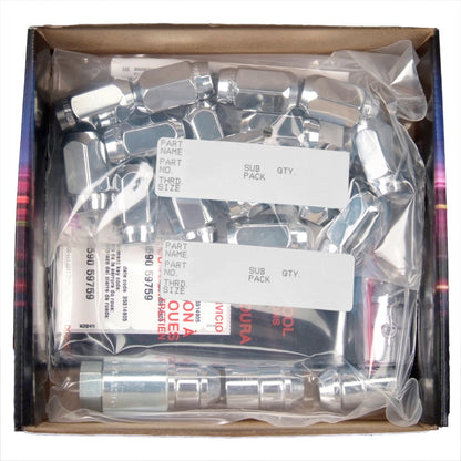 McGard Jeep Wrangler Hex Install Kit (Cone Seat) 1/2-20 / 13/16 Hex (18 Lug Nuts / 5 Locks) - Chrome 84562 84562 Photo - in package
