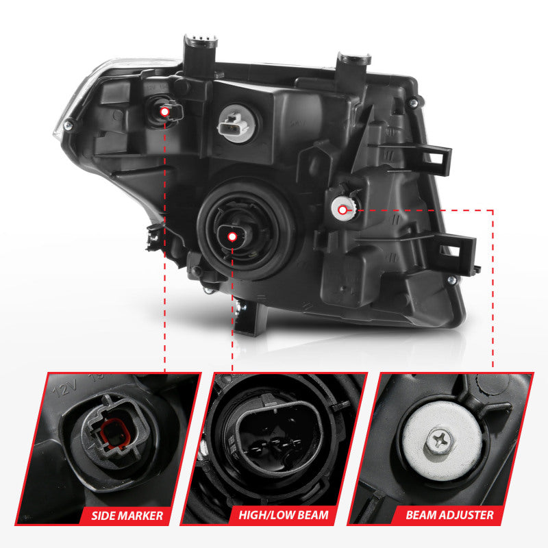 ANZO 2005-2008 Nissan Pathfinder Crystal Headlight Chrome Amber (OE Replacement) 111463 111463 User 3