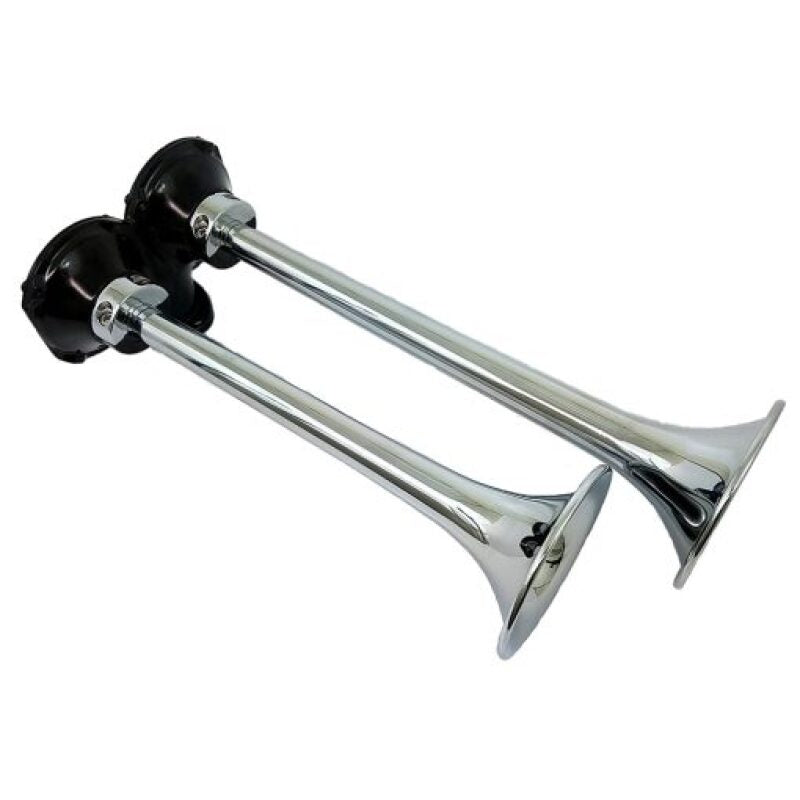 Kleinn Air Horns Kleinn Chrome Roof Mount Dual Horn/ 13.5In/11.5In - Chrome-Plated Spun Copper 401 401 User 1