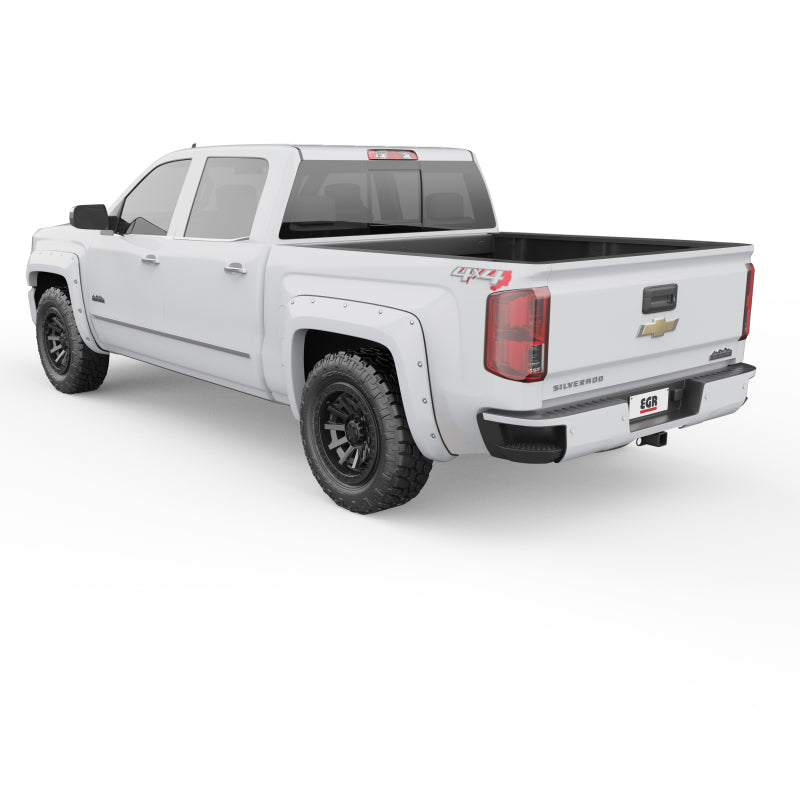 EGR 14+ Chev Silverado 5ft Bed Bolt-On Look Color Match Fender Flares - Set - Summit White 791674-GAZ 791674-GAZ Photo - Mounted