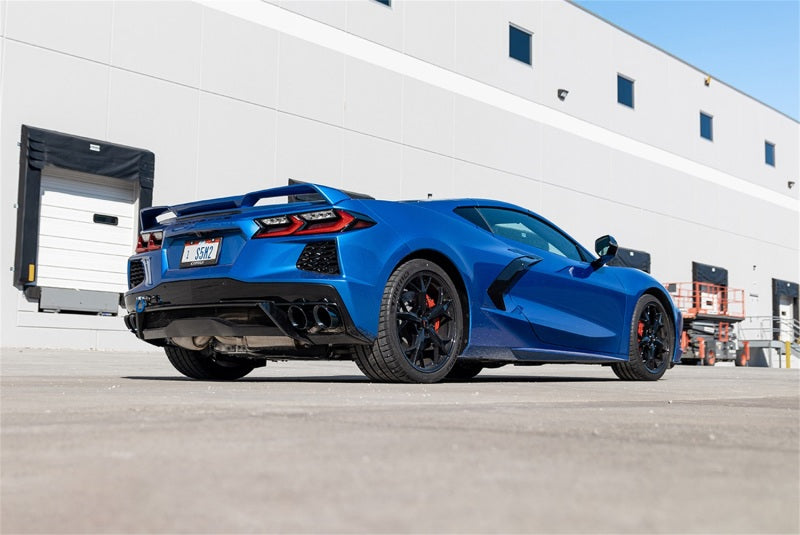 Corsa 2020 Corvette C8 3in Valved Cat-Back 4.5in Blk Quad Tips Fits Factory Perf Exhaust Deletes AFM 21103BLK 21103BLK Photo - Mounted