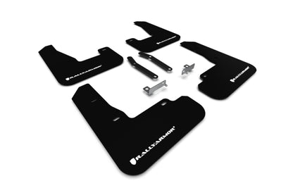 Rally Armor 2019+ Hyundai Elantra N Line UR Black Mud Flap w/ White Logo MF59-UR-BLK/WH MF59-UR-BLK/WH Photo - Primary