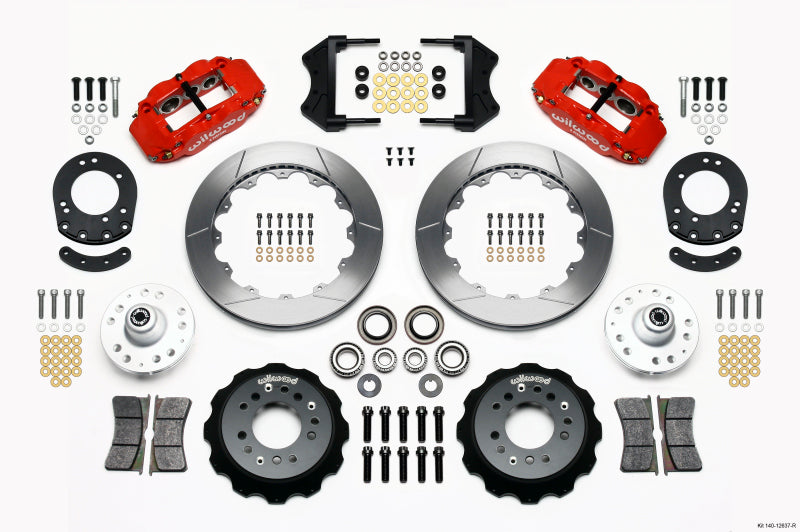 Wilwood Narrow Superlite 6R Front Hub Kit 12.88in Red 1965-1969 Mustang Drum Spindle 140-12637-R 140-12637-R Photo - Primary