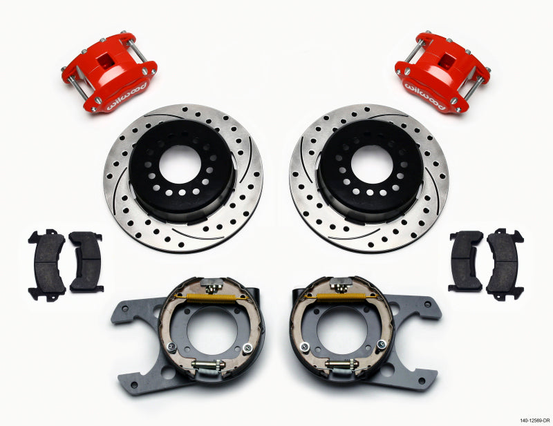 Wilwood D154 P/S P-B Kit Drilled-Red Chevy C-10 2.42 Offset 5-lug 140-12569-DR 140-12569-DR Photo - Primary