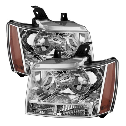SPYDER Xtune Chevy Suburban 1500/2500 07-14 Crystal Headlights Chrome HD-JH-CSUB07-AM-C 9022760 9022760 Photo - Primary