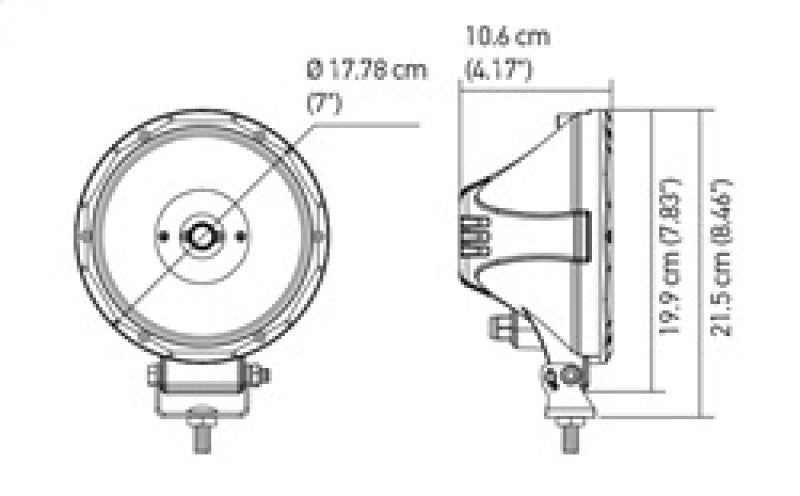 Hella Value Fit 7in Light - Driving Beam 357200001 357200001 Technical Drawing