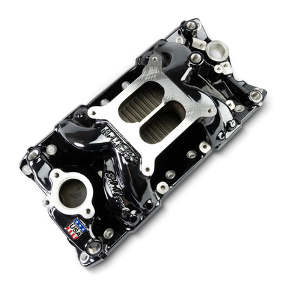 Edelbrock Chevy Small Block Performer RPM AIR-Gap Intake Manifold Black Plasma Finish 7501-BP 7501-BP Photo - out of package