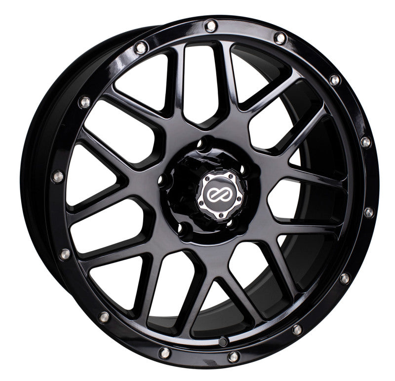 Enkei Matrix 18x9 6x139.7 -10mm Offset 108mm Bore Gloss Black Wheel 526-890-84N10BK