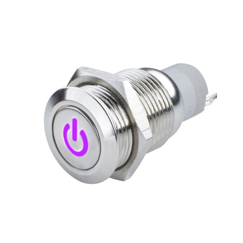 ORACLE Lighting Oracle Pre-Wired Power Symbol Momentary Flush Mount LED Switch - UV/Purple 2050-007 2050-007 Photo - Close Up
