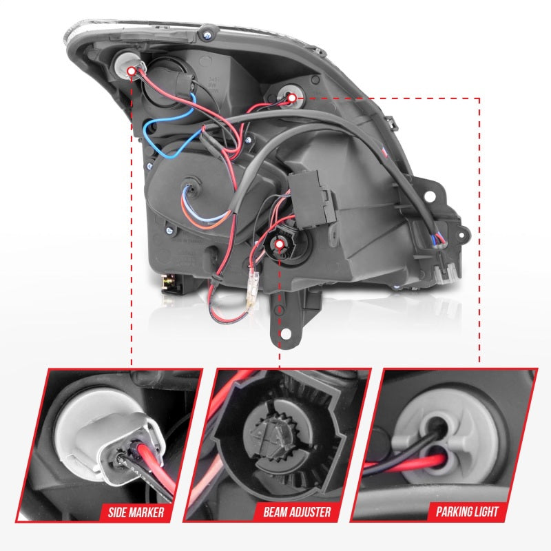 Anzo 2007-2012 Nissan Sentra Projector Headlights Black 121276 Photo - Unmounted