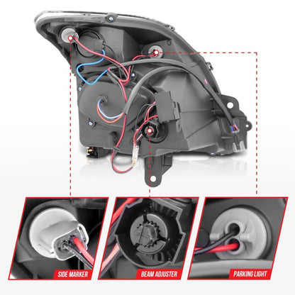 Anzo 2007-2012 Nissan Sentra Projector Headlights Black 121276 Photo - Unmounted