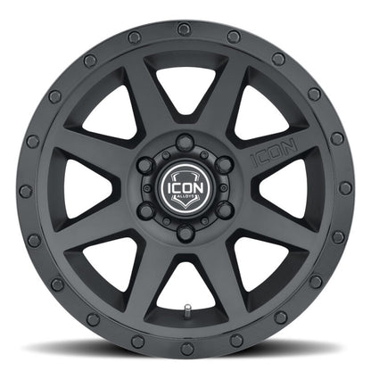 ICON Rebound 18x9 6x135 6mm Offset 5.25in BS 87.1mm Bore Double Black Wheel 1818906352DB 1818906352DB Photo - Close Up